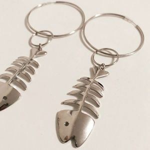 Large Fish Hoop Earrings